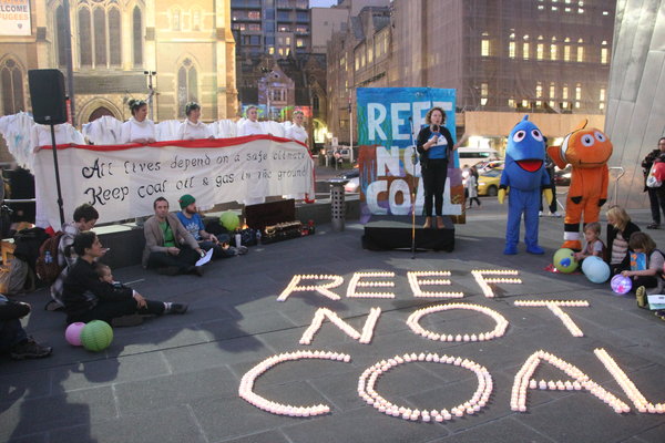 Reef not Coal protest at Federation Square