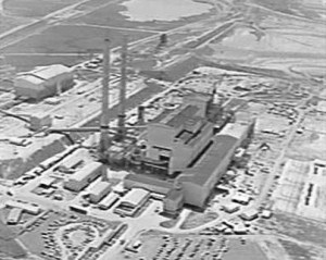 Vintage photo of Hazelwood power station from the sky